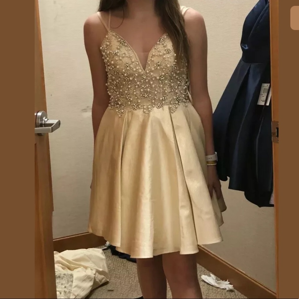 Junior Beaded Detail Bodice fit and flare Dress